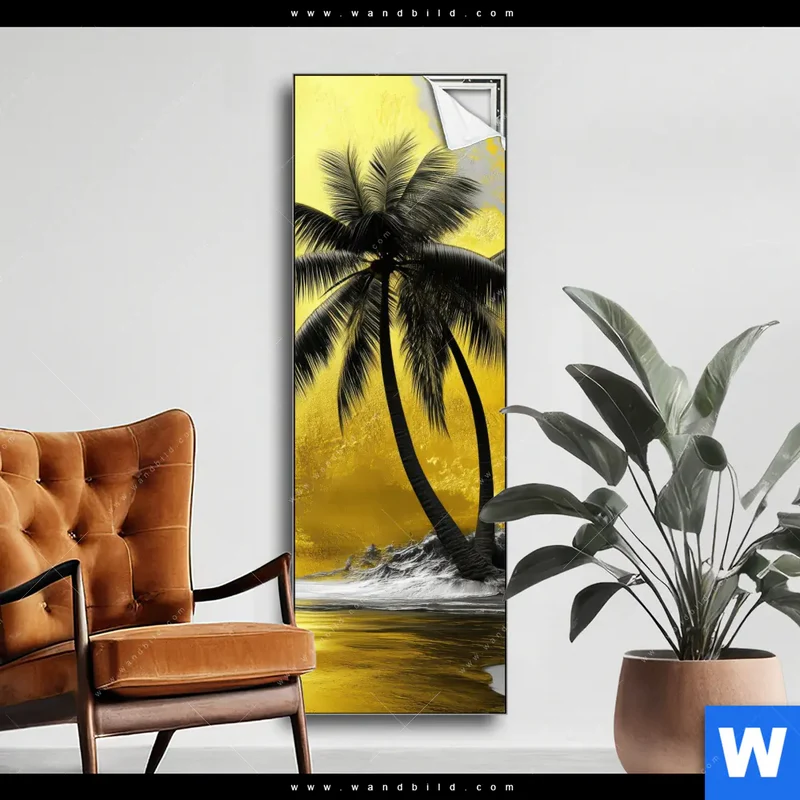 Spannbild | Palmenparadies im Goldglanz | Schmal