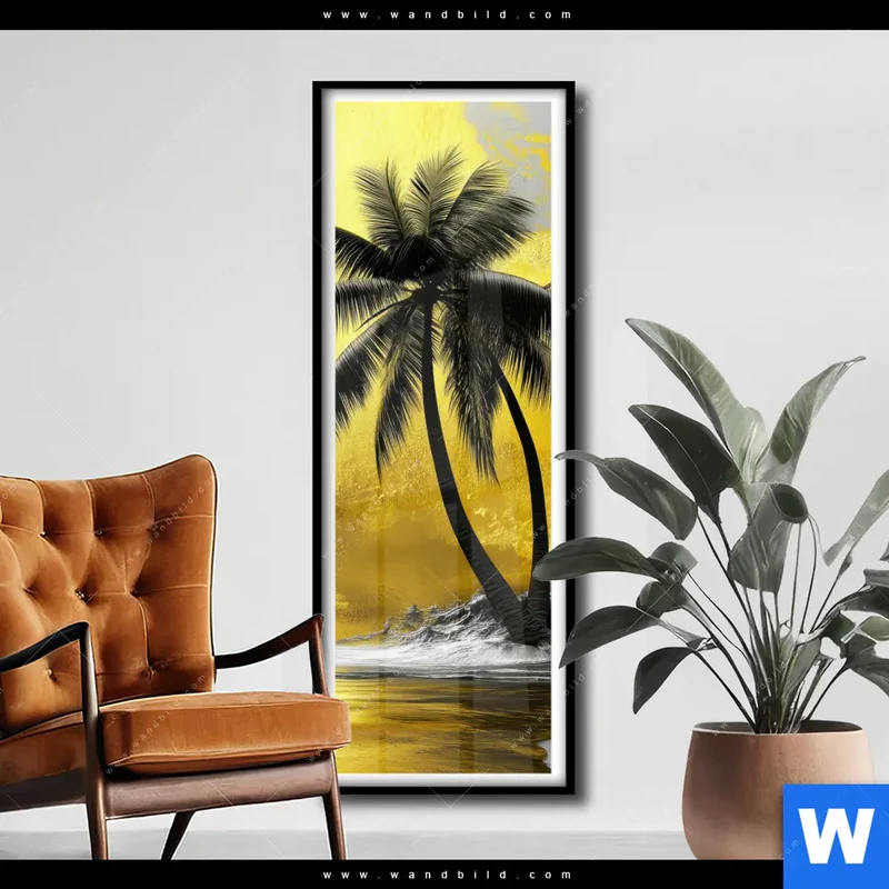 Poster | Palmenparadies im Goldglanz | Schmal