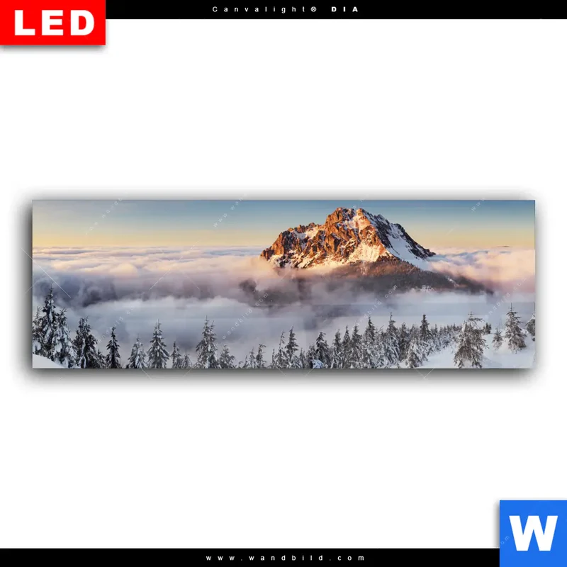 Wechselmotiv Acrylglas Canvalight® DIA | Gipfel über den Wolken | Panorama