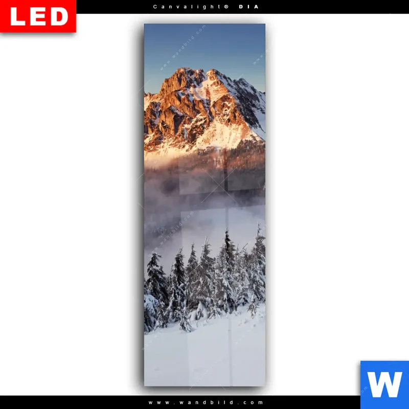 Wechselmotiv Acrylglas Canvalight® DIA | Gipfel über den Wolken | Schmal