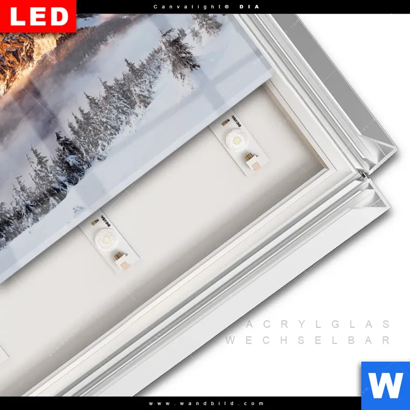 Leuchtbild Acrylglas Canvalight® DIA | Gipfel über den Wolken | Querformat
