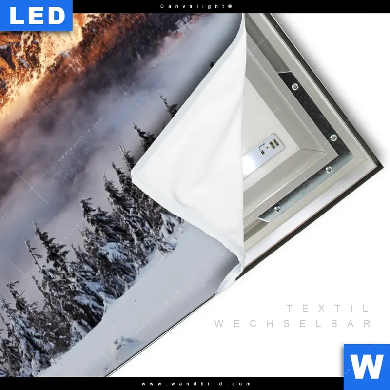 Canvalight® Leuchtbild | Gipfel über den Wolken | Quadrat