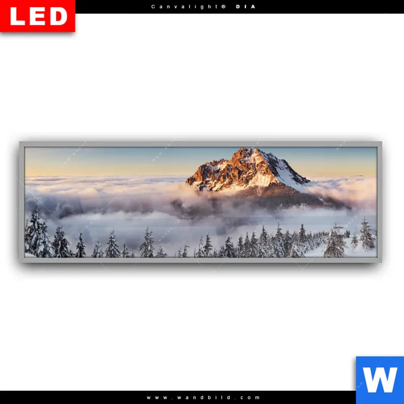 Leuchtbild Acrylglas Canvalight® DIA | Gipfel über den Wolken | Panorama