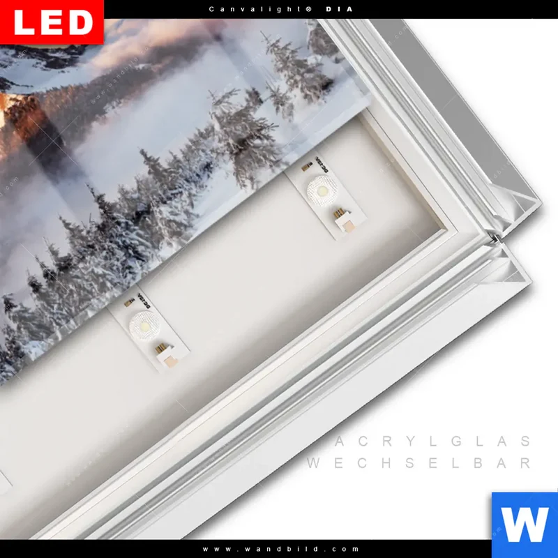 Leuchtbild Acrylglas Canvalight® DIA | Gipfel über den Wolken | Panorama