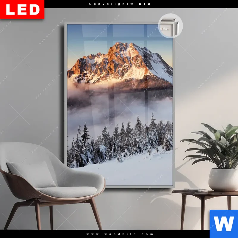 Leuchtbild Acrylglas Canvalight® DIA | Gipfel über den Wolken | Hochformat