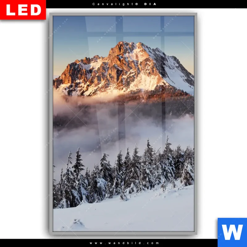 Leuchtbild Acrylglas Canvalight® DIA | Gipfel über den Wolken | Hochformat