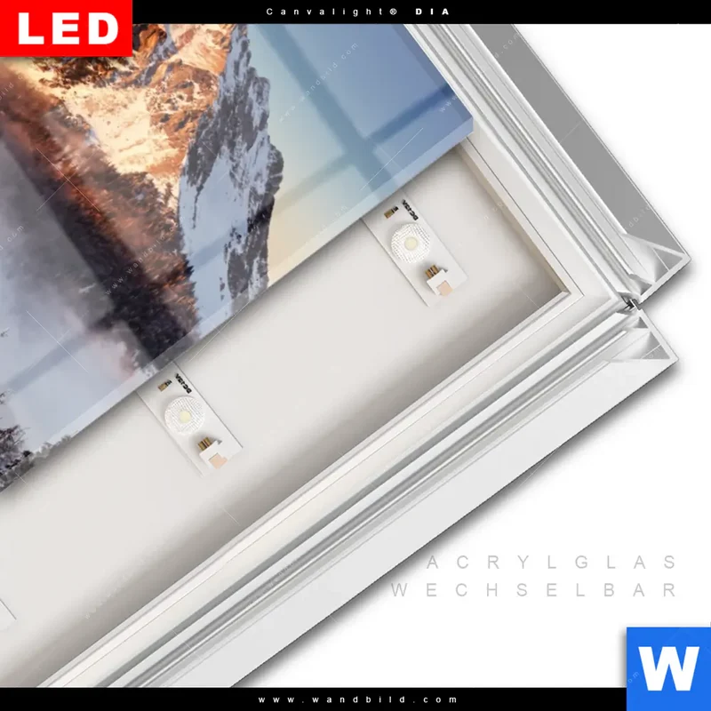 Leuchtbild Acrylglas Canvalight® DIA | Gipfel über den Wolken | Hochformat