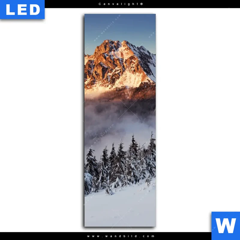 Canvalight® Leuchtbild | Gipfel über den Wolken | Schmal