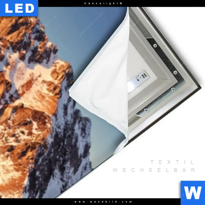 Canvalight® Leuchtbild | Gipfel über den Wolken | Schmal