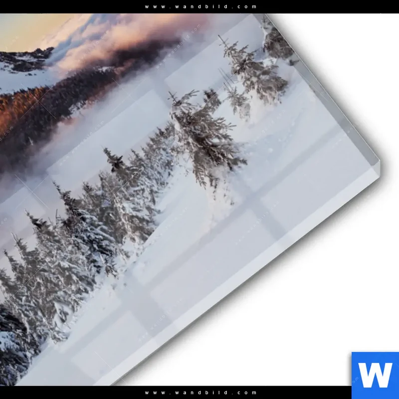 Acrylglasbild | Gipfel über den Wolken | Querformat