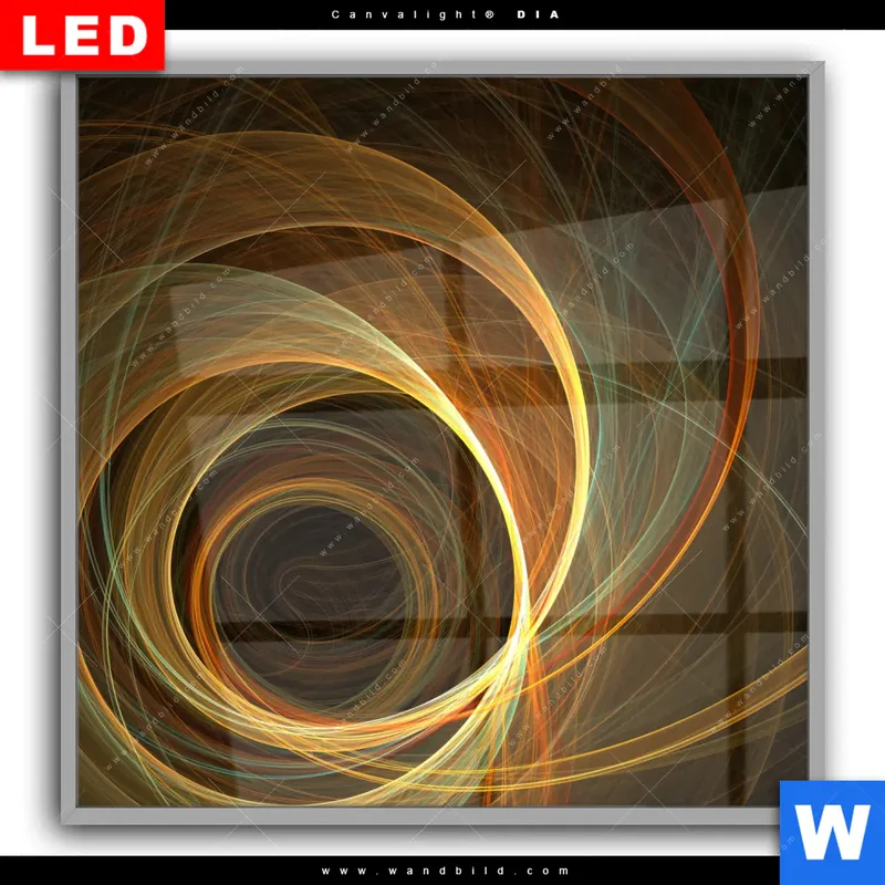 Leuchtbild Acrylglas Canvalight® DIA | Lichtmalerei - Strudel der Energie | Quadrat