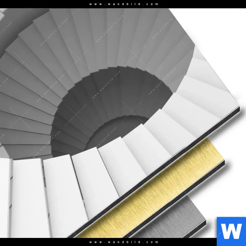 Aluminiumbild gebürstet | Spirale der Moderne | Rund
