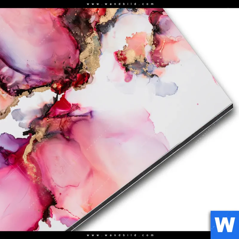 Alu-Dibond Bild | Fluid Art - Blüten der Fantasie | Rund