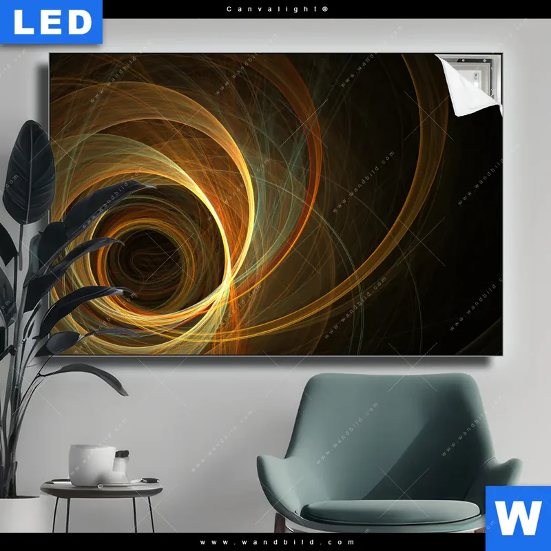 Canvalight® Leuchtbild | Lichtmalerei - Strudel der Energie | Querformat