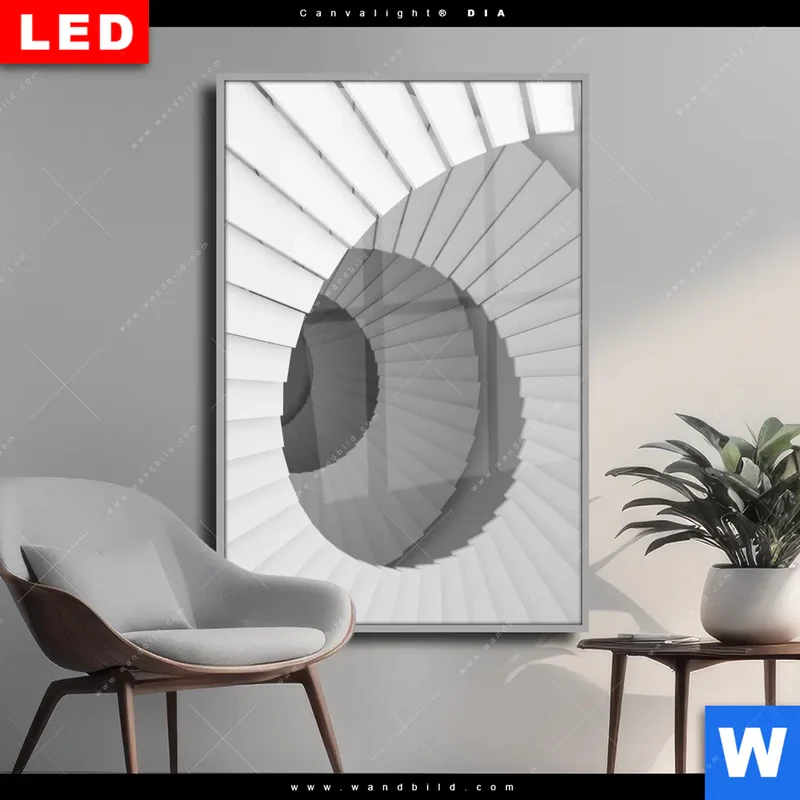 Wechselmotiv Acrylglas Canvalight® DIA | Spirale der Moderne | Hochformat