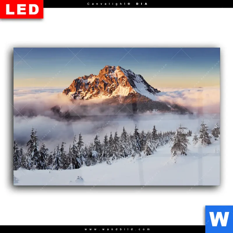 Wechselmotiv Acrylglas Canvalight® DIA | Gipfel über den Wolken | Querformat