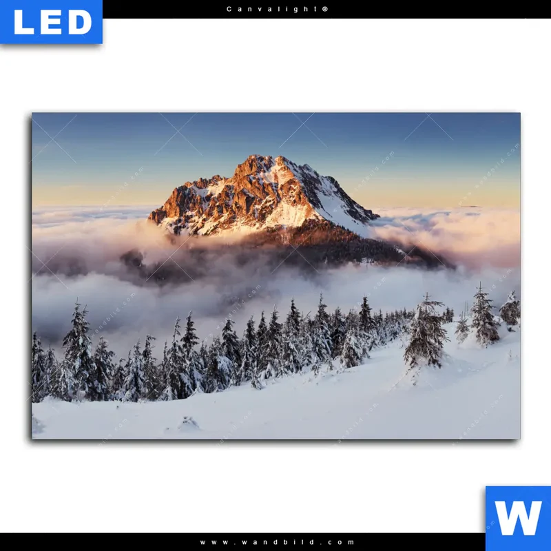 Canvalight® Leuchtbild | Gipfel über den Wolken | Querformat