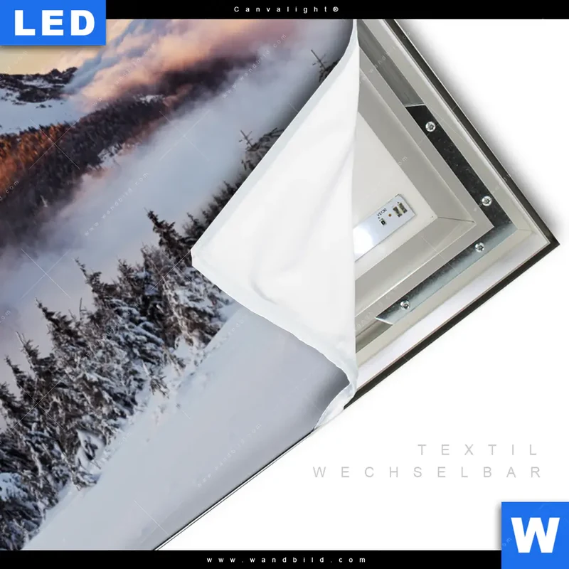 Canvalight® Leuchtbild | Gipfel über den Wolken | Querformat