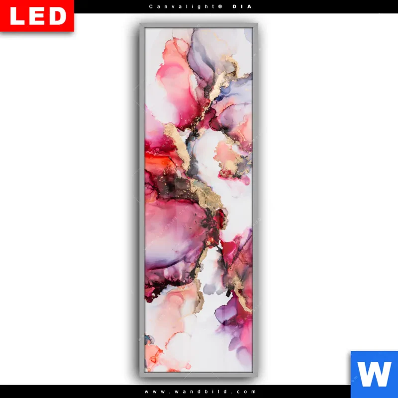 Leuchtbild Acrylglas Canvalight® DIA | Fluid Art - Blüten der Fantasie | Schmal