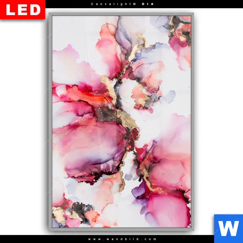 Leuchtbild Acrylglas Canvalight® DIA | Fluid Art - Blüten der Fantasie | Hochformat