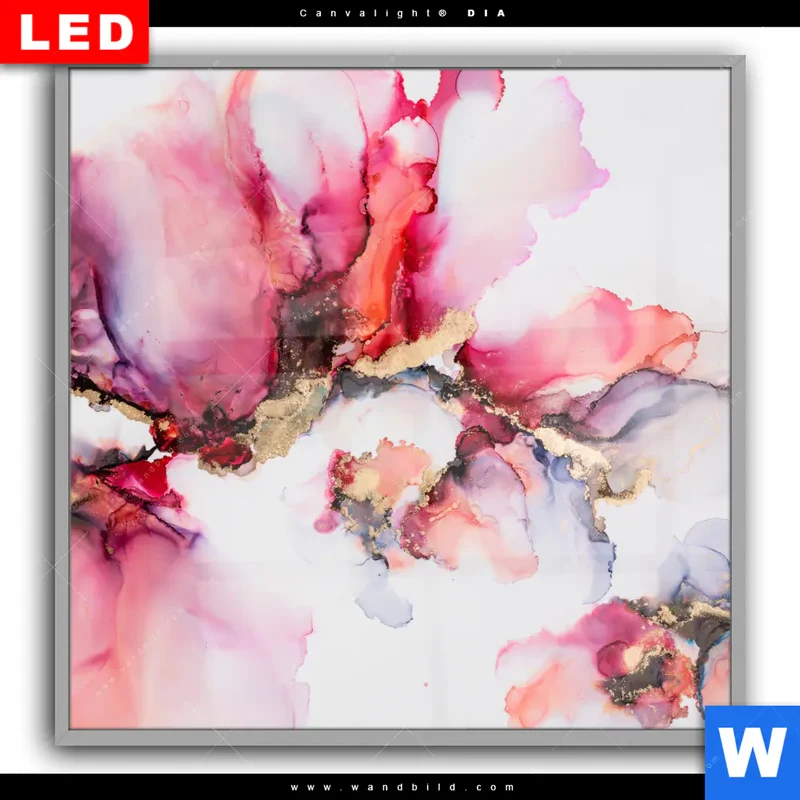 Leuchtbild Acrylglas Canvalight® DIA | Fluid Art - Blüten der Fantasie | Quadrat