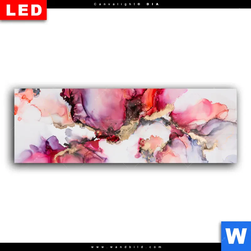 Wechselmotiv Acrylglas Canvalight® DIA | Fluid Art - Blüten der Fantasie | Panorama
