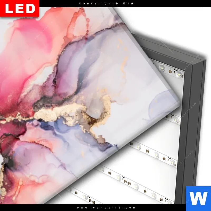 Wechselmotiv Acrylglas Canvalight® DIA | Fluid Art - Blüten der Fantasie | Panorama