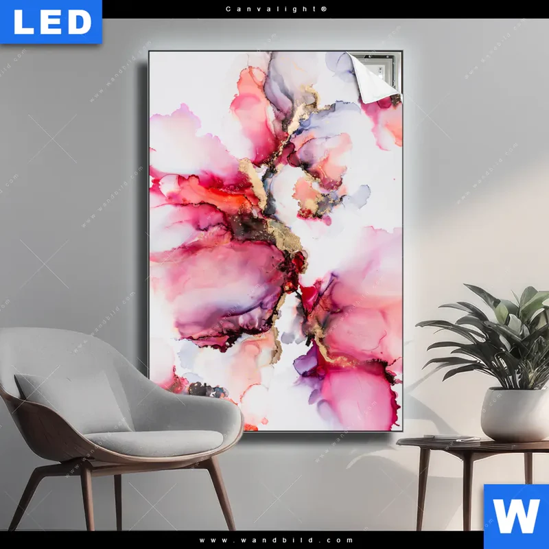 Canvalight® Leuchtbild | Fluid Art - Blüten der Fantasie | Hochformat