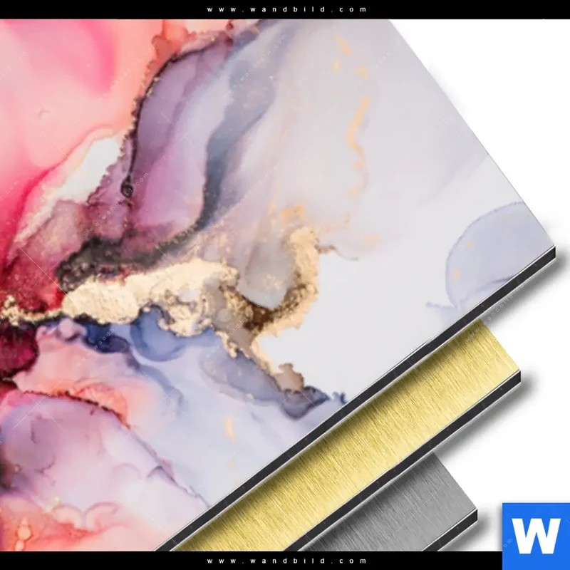 Aluminiumbild gebürstet | Fluid Art - Blüten der Fantasie | Schmal