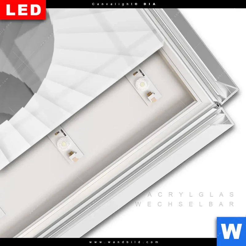 Leuchtbild Acrylglas Canvalight® DIA | Spirale der Moderne | Schmal