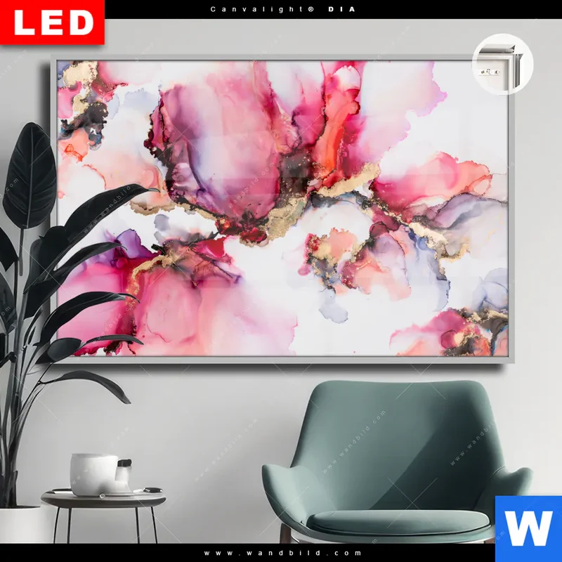 Leuchtbild Acrylglas Canvalight® DIA | Fluid Art - Blüten der Fantasie | Querformat
