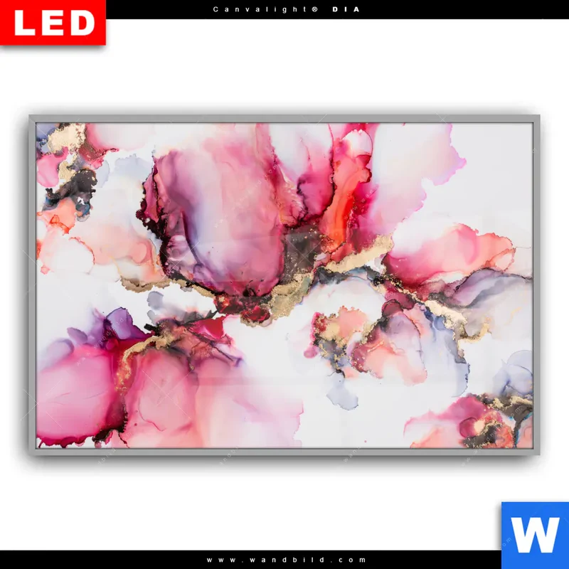 Leuchtbild Acrylglas Canvalight® DIA | Fluid Art - Blüten der Fantasie | Querformat