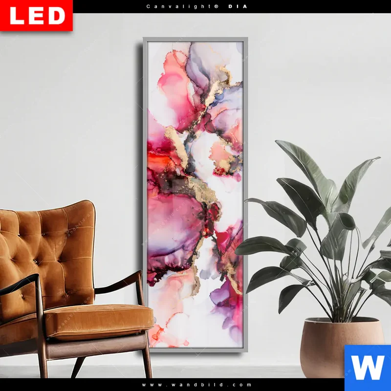 Wechselmotiv Acrylglas Canvalight® DIA | Fluid Art - Blüten der Fantasie | Schmal