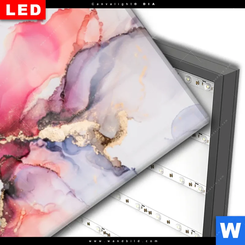 Wechselmotiv Acrylglas Canvalight® DIA | Fluid Art - Blüten der Fantasie | Schmal
