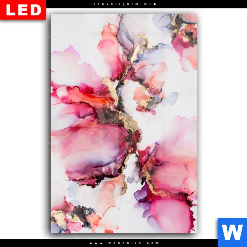 Wechselmotiv Acrylglas Canvalight® DIA | Fluid Art - Blüten der Fantasie | Hochformat