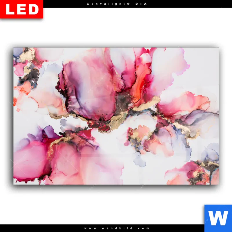 Wechselmotiv Acrylglas Canvalight® DIA | Fluid Art - Blüten der Fantasie | Querformat