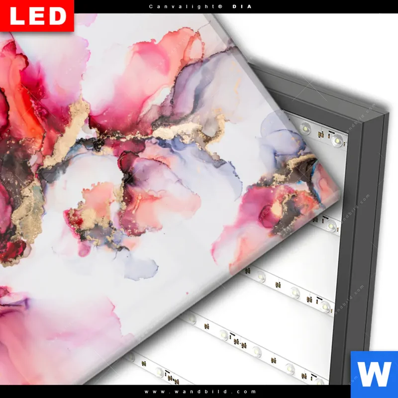 Wechselmotiv Acrylglas Canvalight® DIA | Fluid Art - Blüten der Fantasie | Querformat
