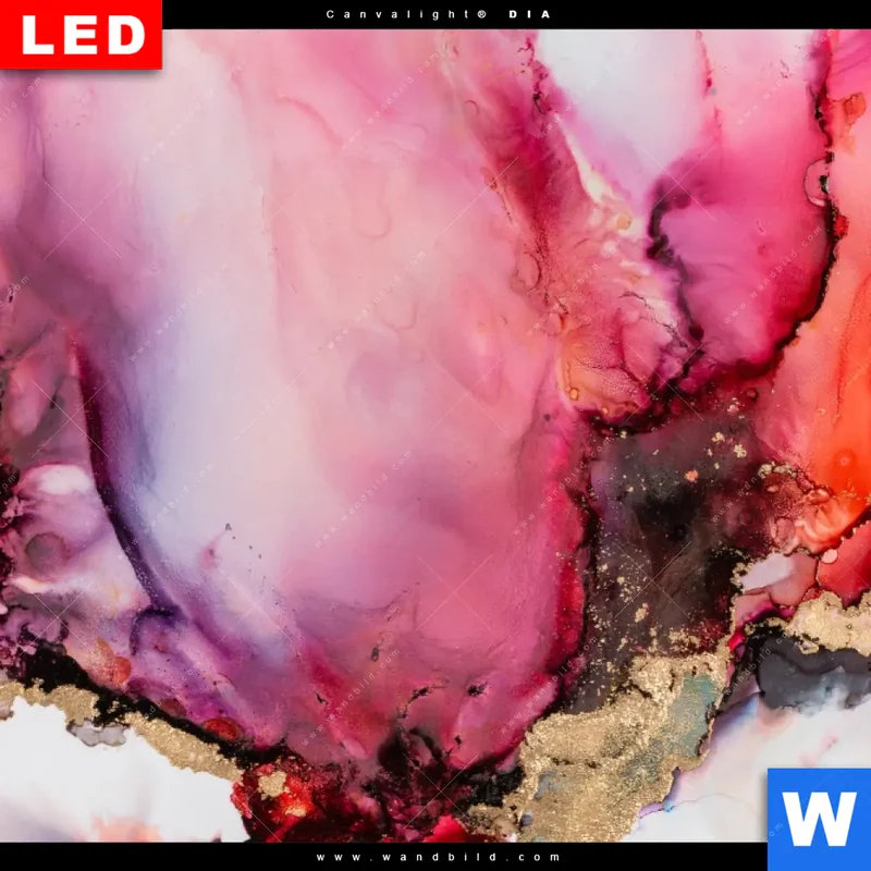 Wechselmotiv Acrylglas Canvalight® DIA | Fluid Art - Blüten der Fantasie | Querformat