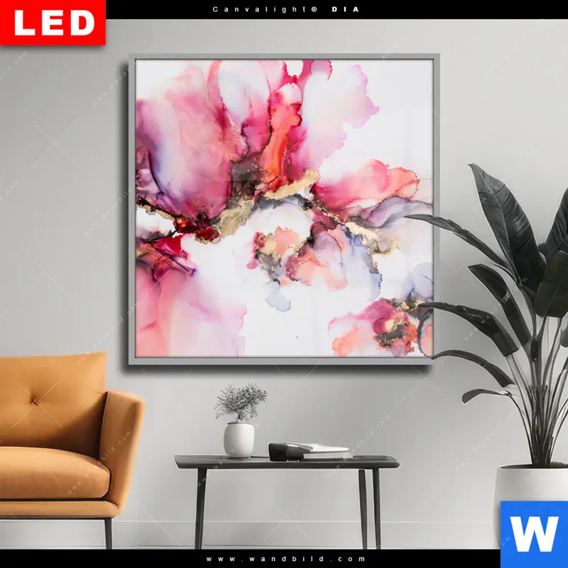 Wechselmotiv Acrylglas Canvalight® DIA | Fluid Art - Blüten der Fantasie | Quadrat