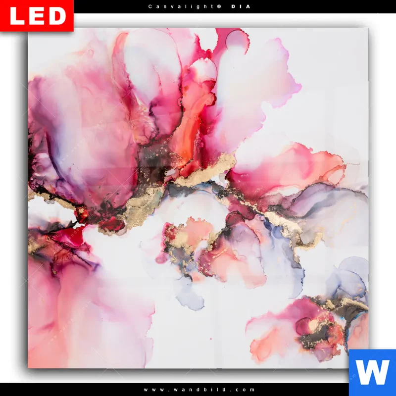 Wechselmotiv Acrylglas Canvalight® DIA | Fluid Art - Blüten der Fantasie | Quadrat