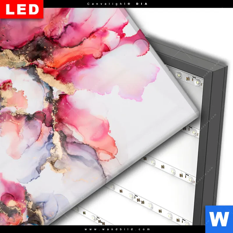 Wechselmotiv Acrylglas Canvalight® DIA | Fluid Art - Blüten der Fantasie | Quadrat
