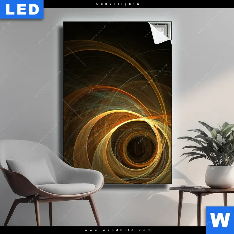 Canvalight® Leuchtbild | Lichtmalerei - Strudel der Energie | Hochformat