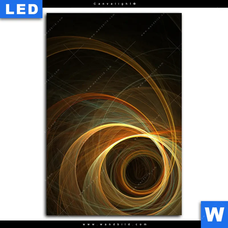 Canvalight® Leuchtbild | Lichtmalerei - Strudel der Energie | Hochformat