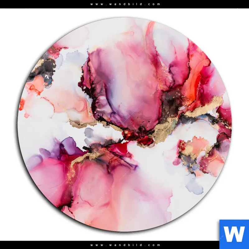 Aluminiumbild gebürstet | Fluid Art - Blüten der Fantasie | Rund