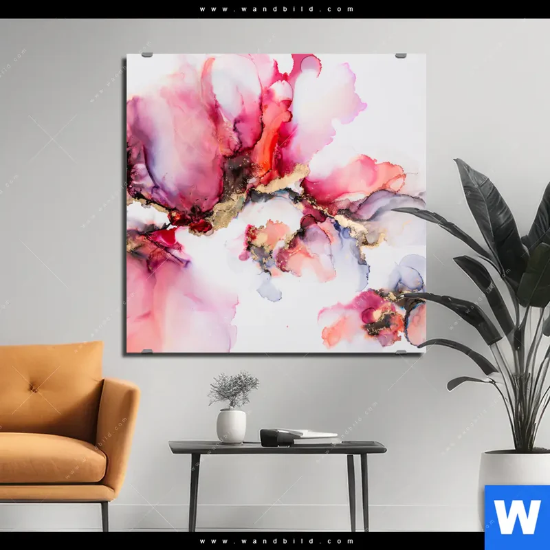 Alu-Dibond Bild | Fluid Art - Blüten der Fantasie | Quadrat