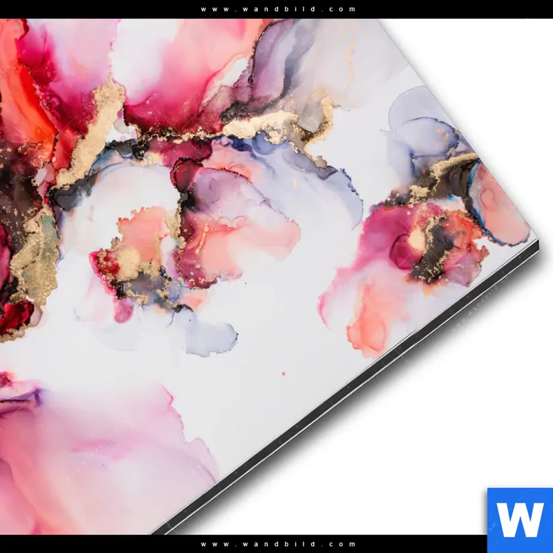 Alu-Dibond Bild | Fluid Art - Blüten der Fantasie | Quadrat