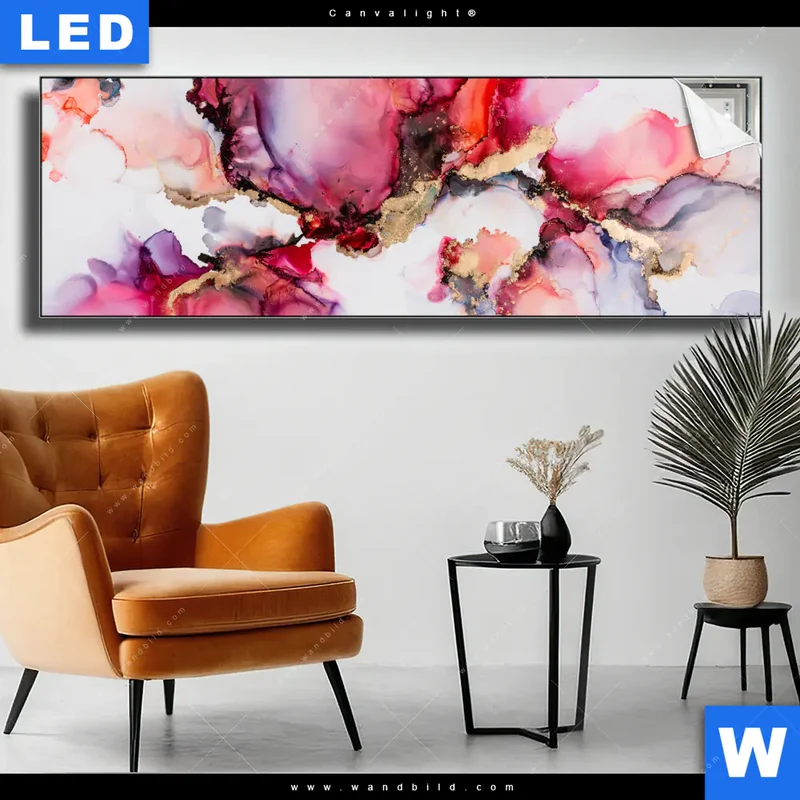 Canvalight® Leuchtbild | Fluid Art - Blüten der Fantasie | Panorama