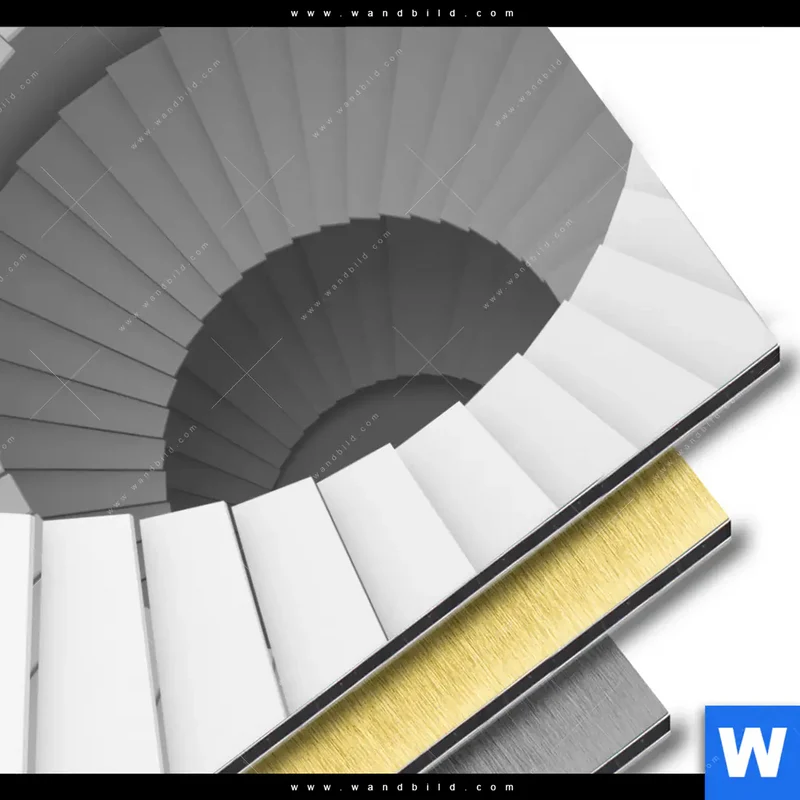 Aluminiumbild gebürstet | Spirale der Moderne | Quadrat