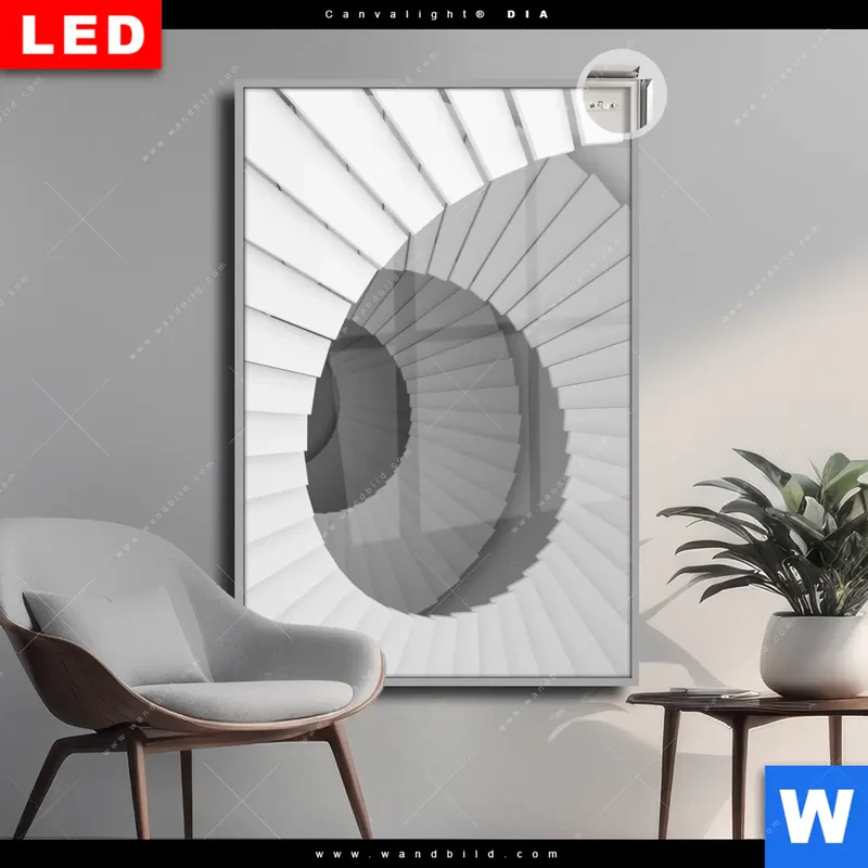 Leuchtbild Acrylglas Canvalight® DIA | Spirale der Moderne | Hochformat