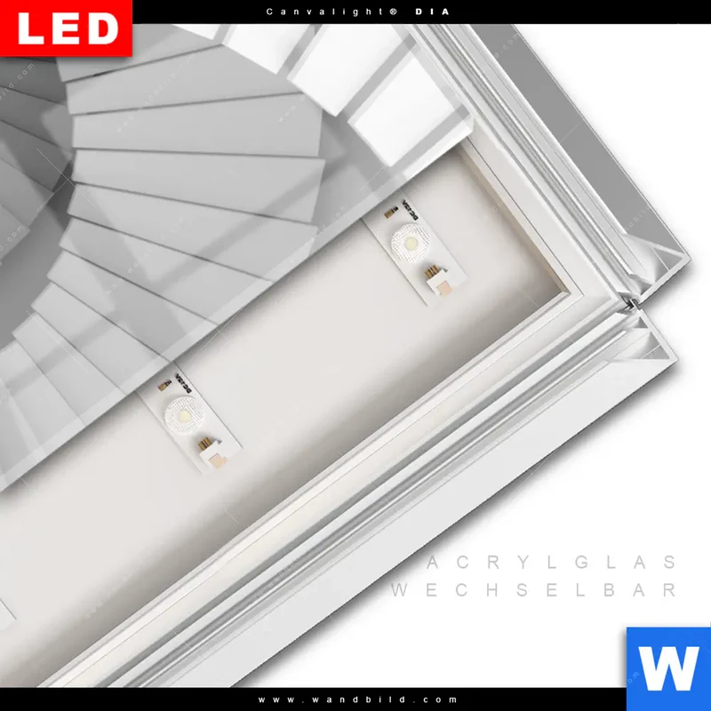 Leuchtbild Acrylglas Canvalight® DIA | Spirale der Moderne | Hochformat